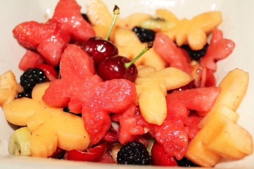 butterfly fruit salad finished