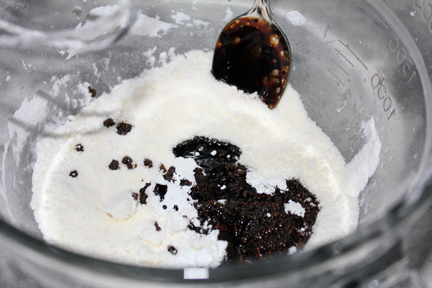 The root beer concentrate gives it the chocolatey color.